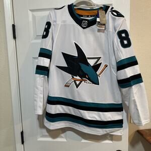 New Adidas San Jose Sharks Size 46 Brent Burns Hockey White Away Jersey NHL